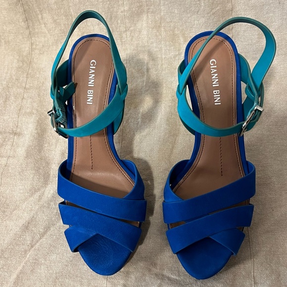 Gianni Bini Stiletto Platform Two Tone Color block heels size 8 - Picture 7 of 12